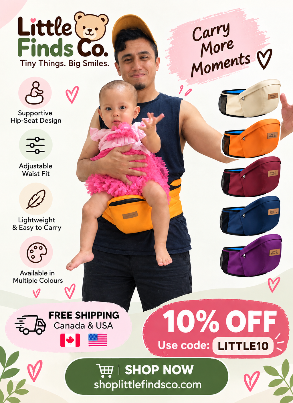 Toddler Hip Seat Carrier – Adjustable Baby Waist Seat